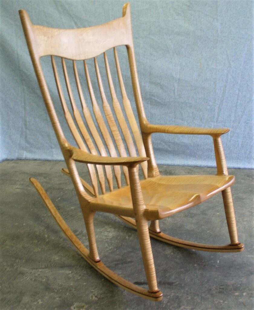 Sculptured rocker, Hard Curly Maple