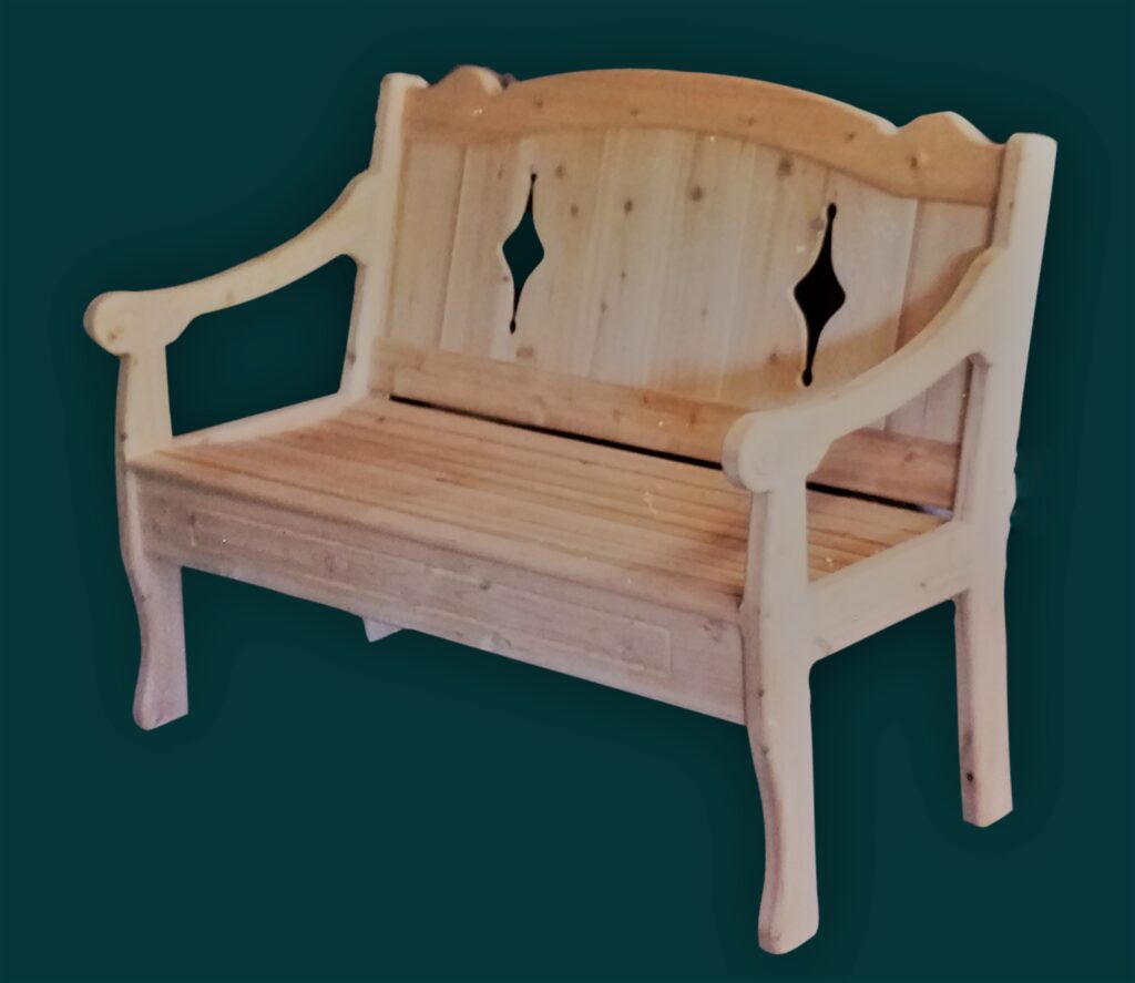 Garden bench, cedar